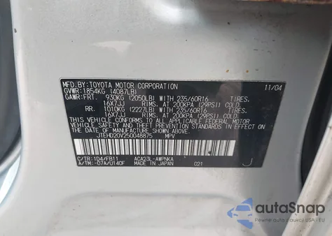 2005 Toyota Rav4 из США, поврежденный, VIN JTEHD20V250048875